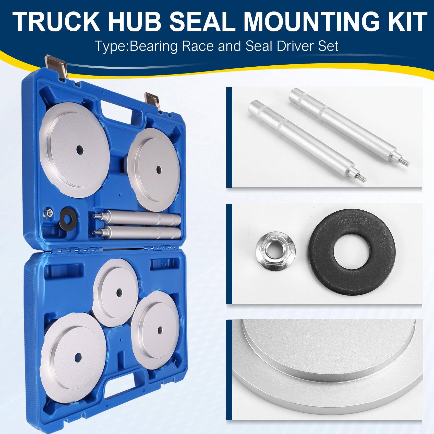 Kit d'installation pour joints de moyeu, de pilote de bague de course et d'étanchéité, classe haute performance 7 et 8