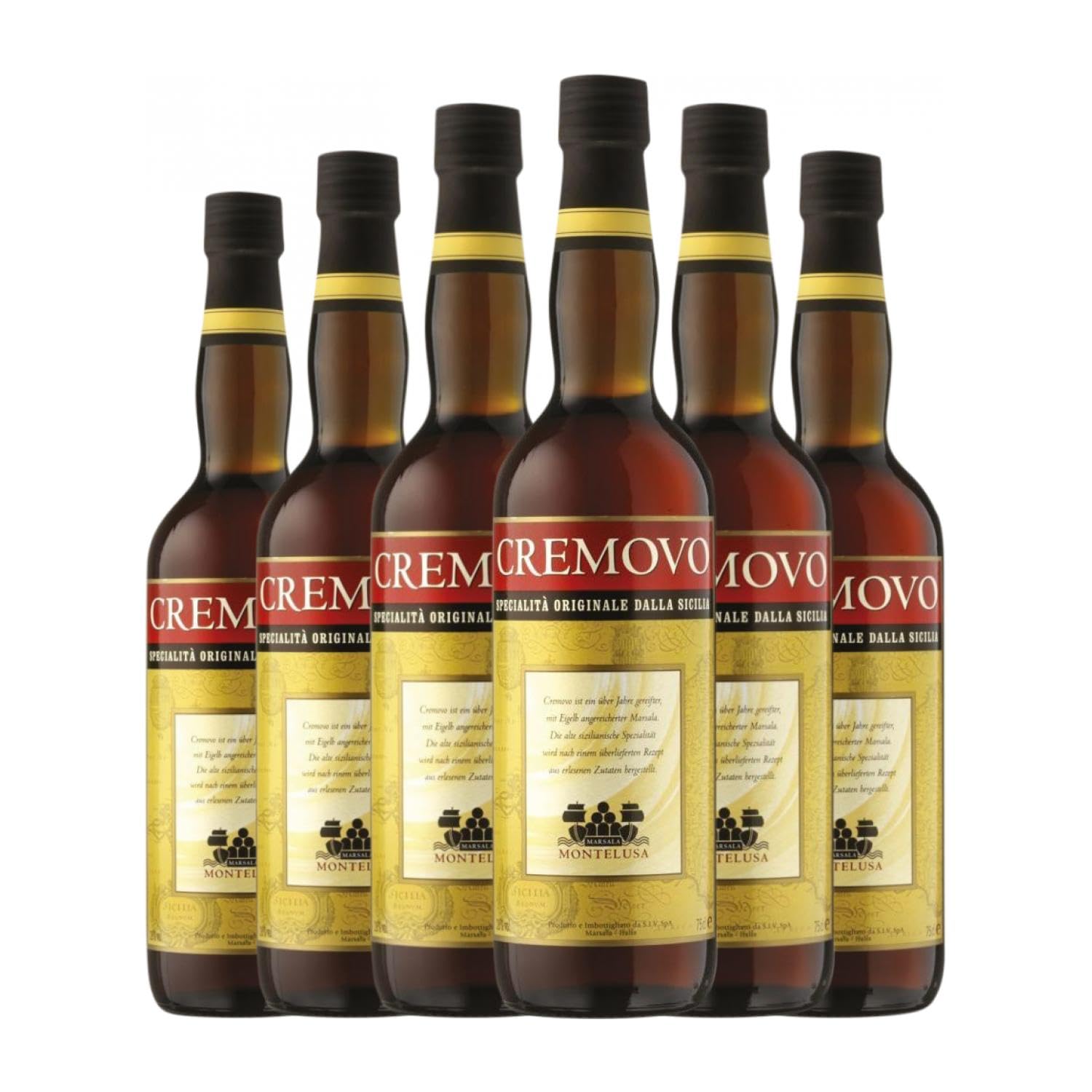 Baglio Curatolo Cremovo Aromatizzato Fine Marsala 75 cl Verstärkter Wein (Karton mit 6 Flaschen von 75 cl)