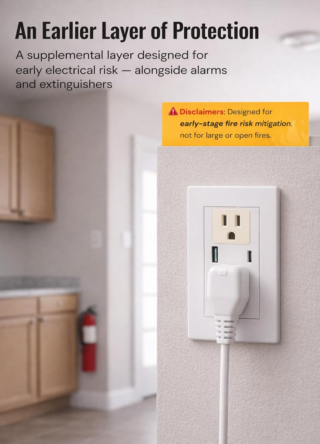 Automatic Fire Suppression Patches for Outlets & Electrical Appliances, Self-Activating at 230℉ for Early-Stage Fire Response, Clean Agent, Residue-Free, No Power Required 9-Pack