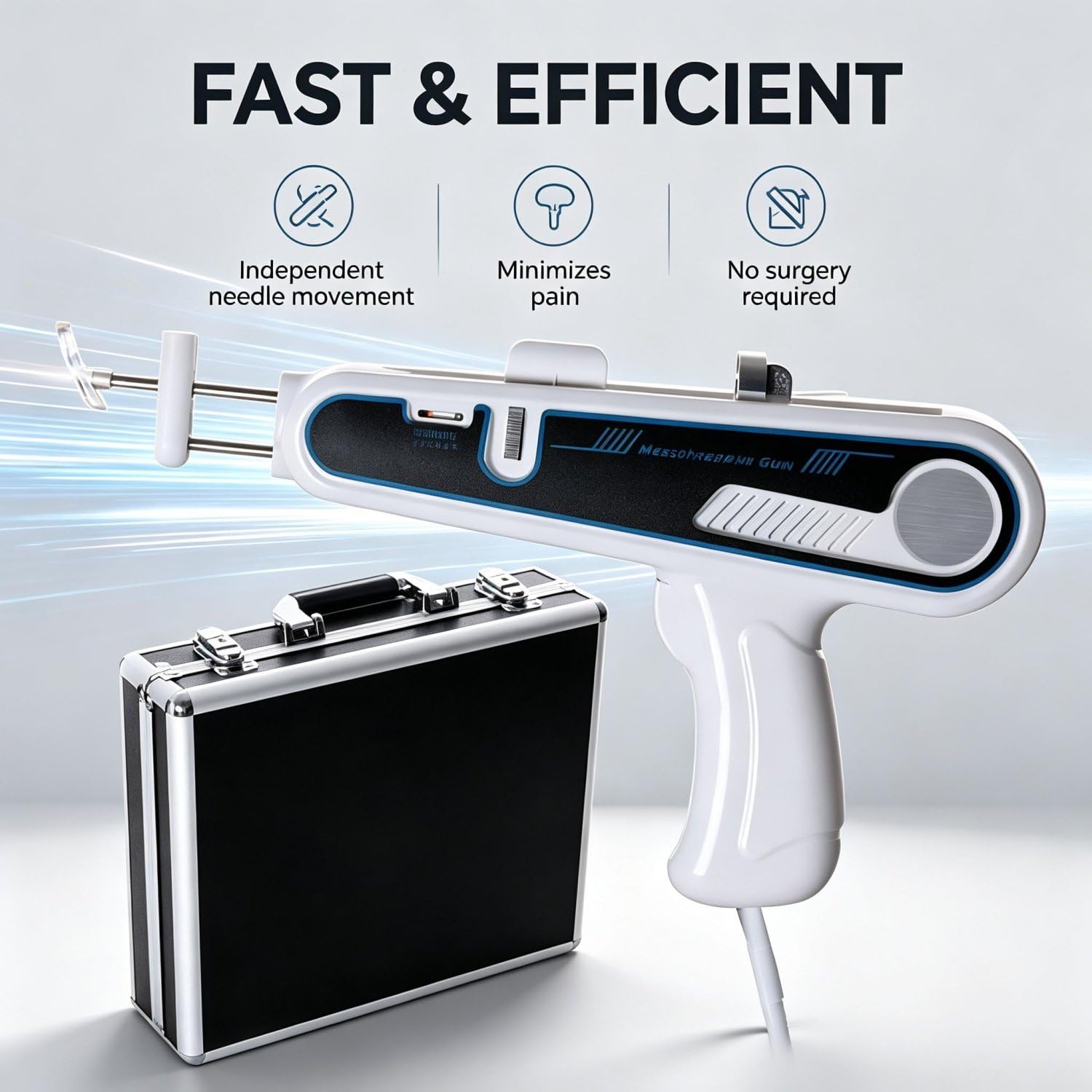 Appareil de Soin de la Peau à l'eau, Pistolet méso Portable | Appareil d'injection faciale portable pour une hydratation profonde ; utilisation facile pour les soins quotidiens à domicile