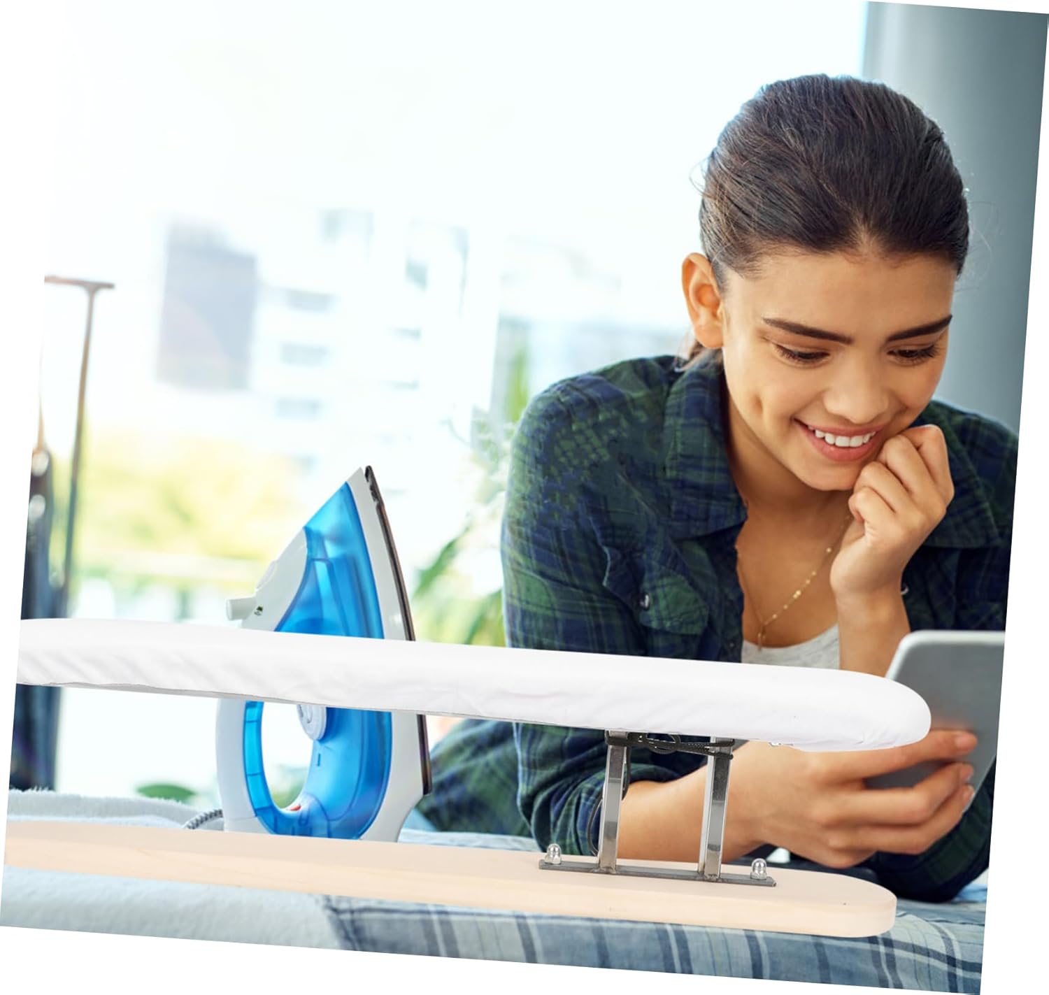 VICASKY Wooden Household Ironing Board with Thick Stable Support Smooth Cloth Surface for Shirts Pants Skirts Compatible with Garment Steamers and Tailoring Wood Material Decorative and