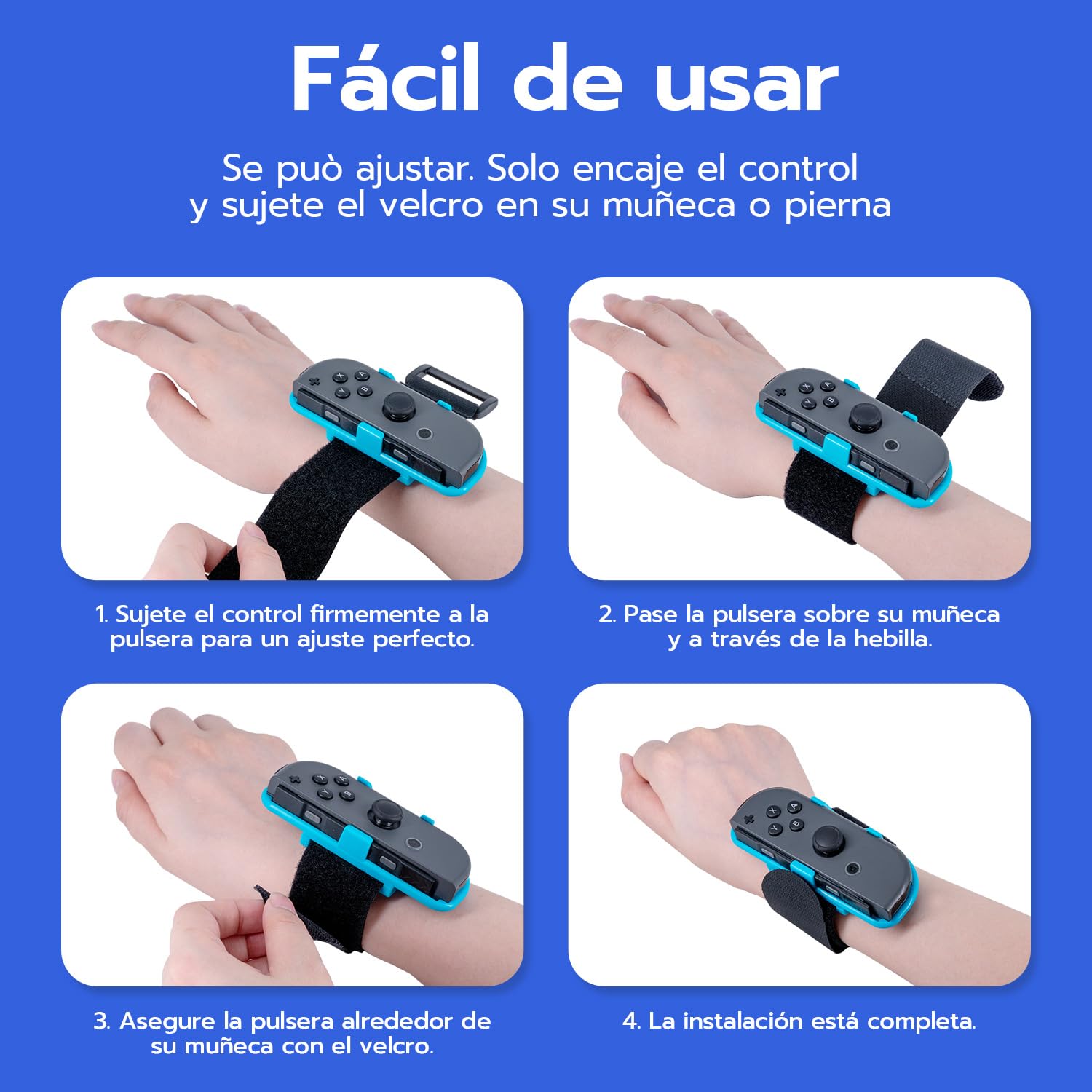 Mcbazel Bandas de Muñeca para Correa Ajustable para Controladores Joy-Con de NS Switch/Switch oled,No compatible switch 2,Just Dance, Burn It Up, Fitness Boxing