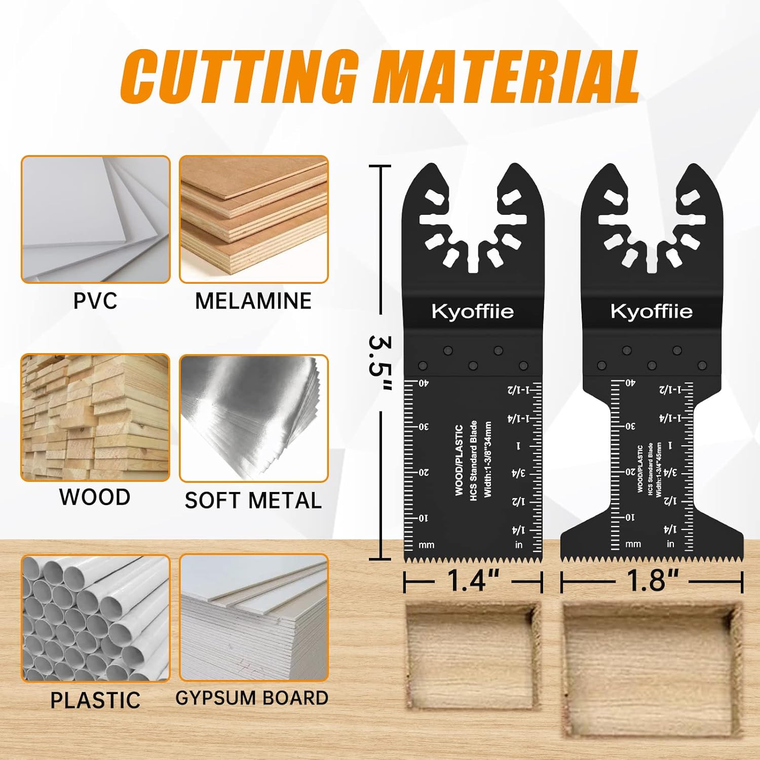 100Pcs Oscillating Saw Blades, Quick Release Multi Tool Blades Kits Universal Oscillating Tool Blades Wood Plastic Multitool Blades Compatible with Dewalt, Ryobi, Makita, Bosch, Craftsman