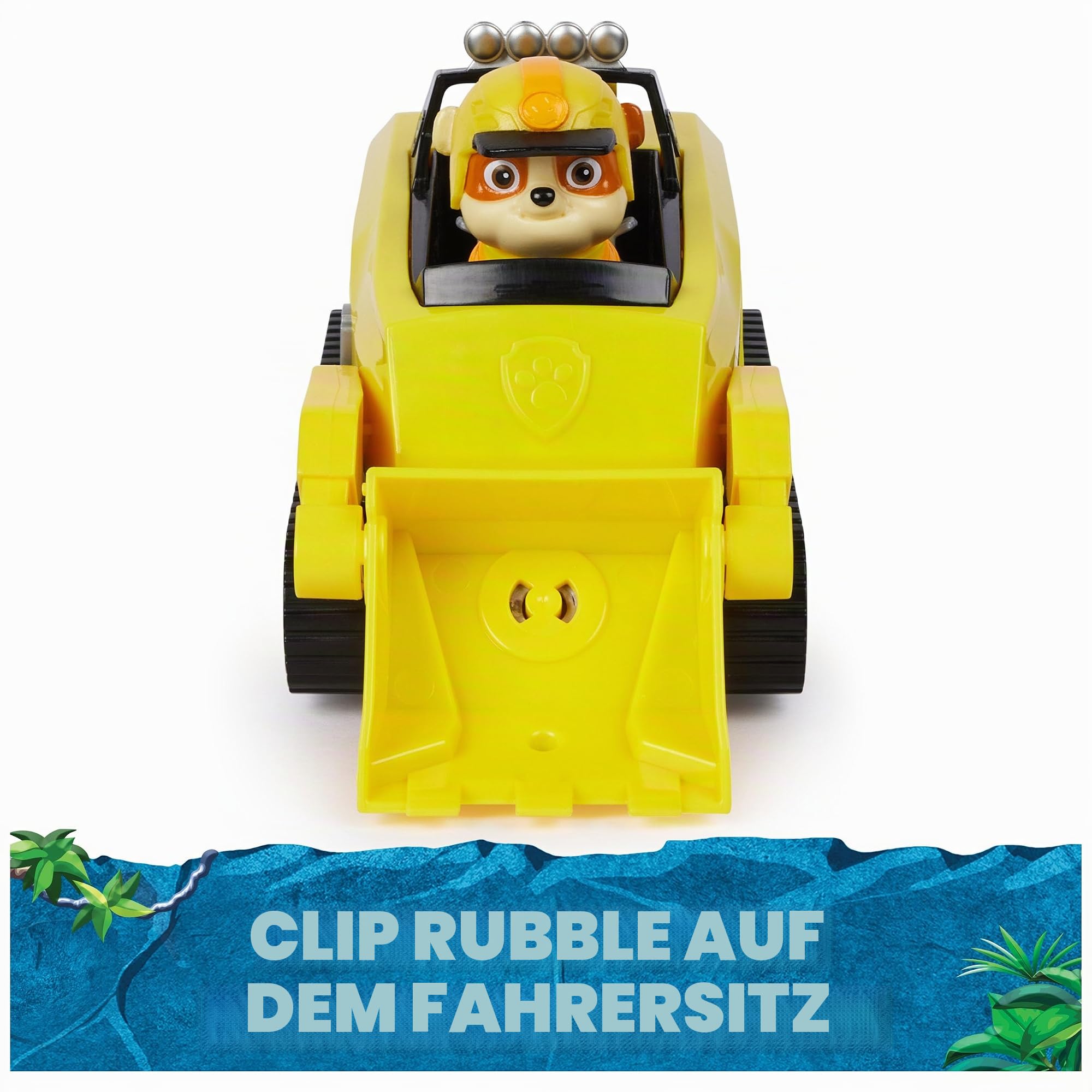 Paw Patrol Jungle Pups, Rubble Nashorn Fahrzeug, Spielzeug-Truck mit Sammel-Actionfigur, Kinderspielzeug für Jungen und Mädchen ab 3 Jahren