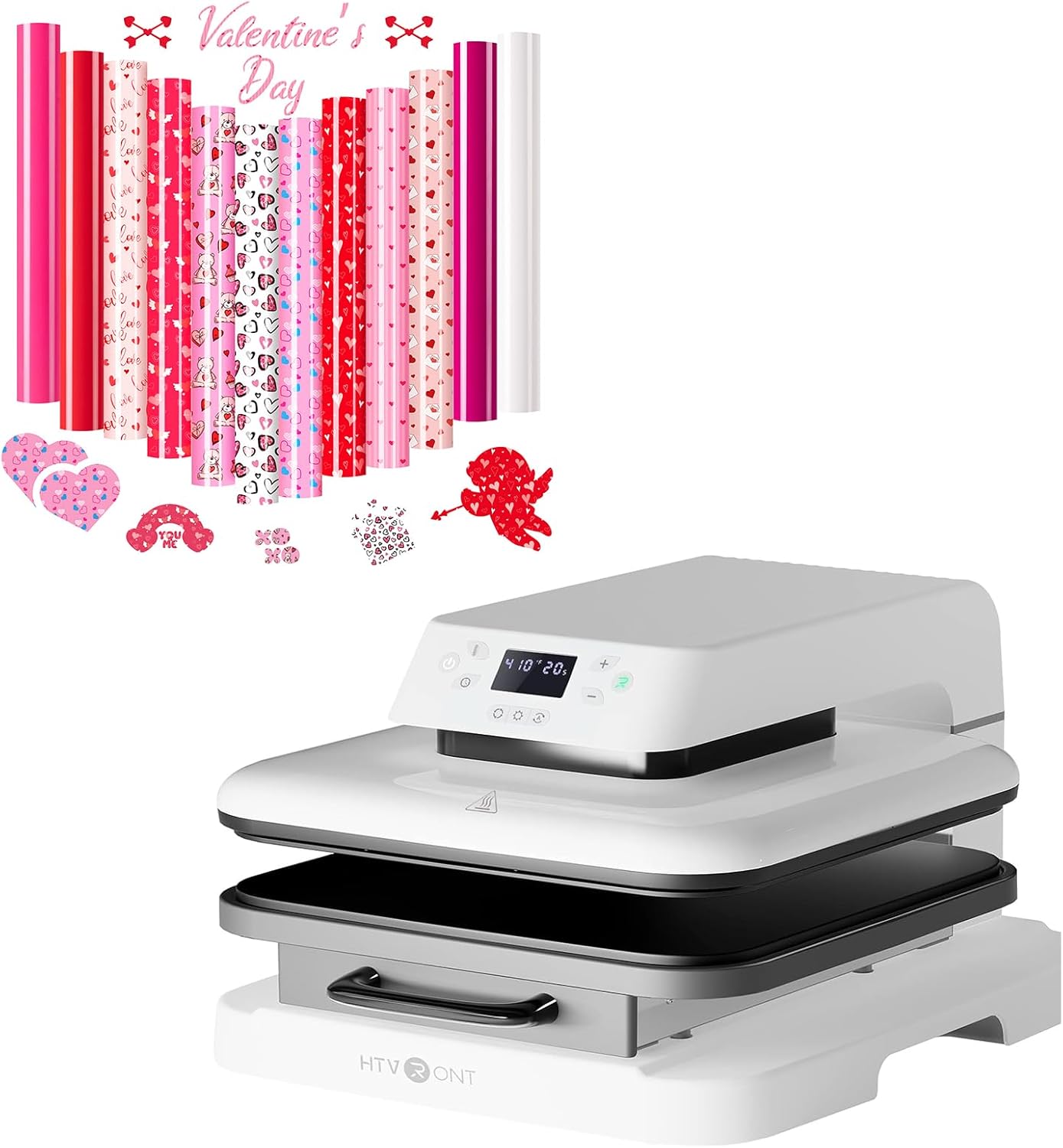 Prensa Térmica Automática HTVRONT para Camisetas 15x15 con Vinilo de Transferencia