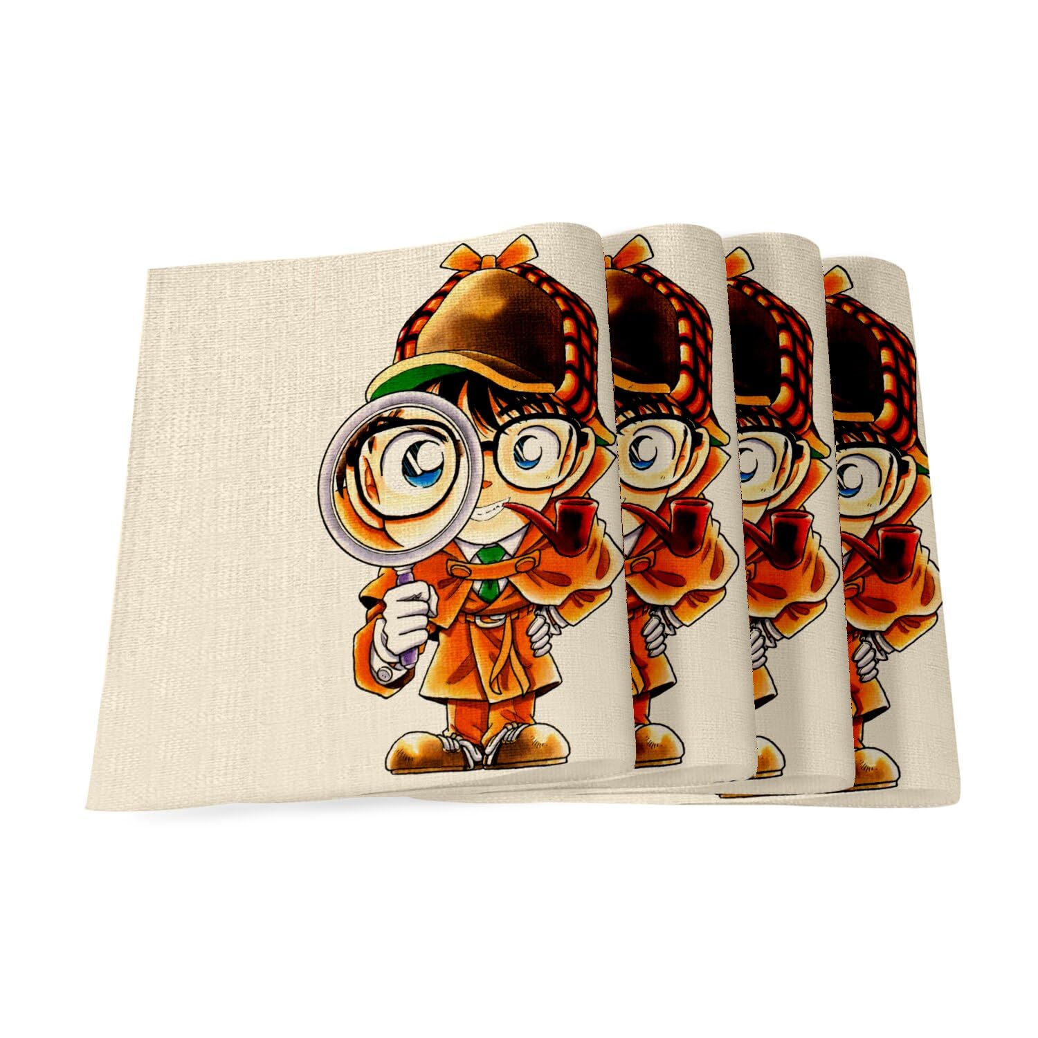 Set de table manga lin pour repas en famille Detective Conan lot de 4
