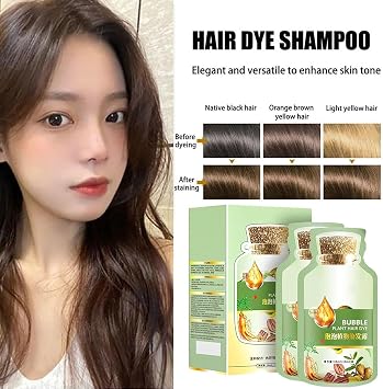 2024 New Natural Plant Hair Dye,Botanical Bubble Hair Dye 20ml x 10 packs,Fruitcolor Hair Dyeing Cream Natural Plant Hair Dye Shampoo,Pure Plant Extract Color : Chestnut Brown