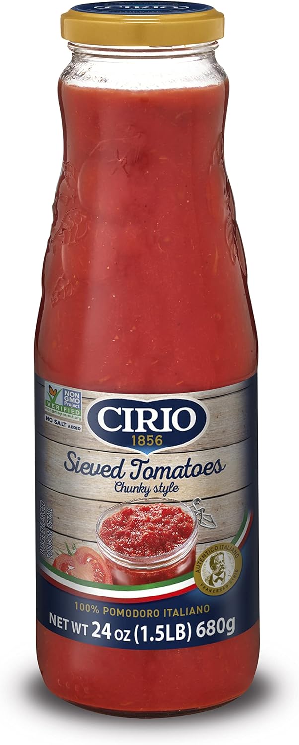 Cirio Passata Rustica, Crushed Tomatoes, Glass Bottle, 680 milliliters