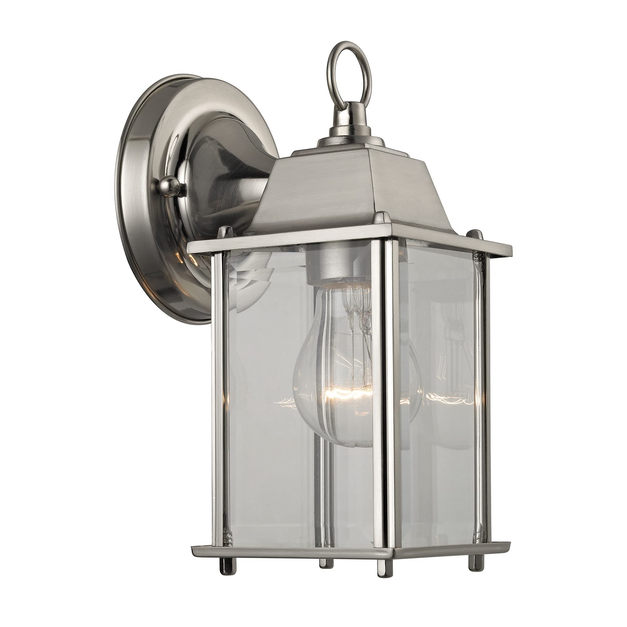 Elk Home Cotswold Wall Sconce - in Brushed Nickel Finish, with Clear Glass, Traditional Style