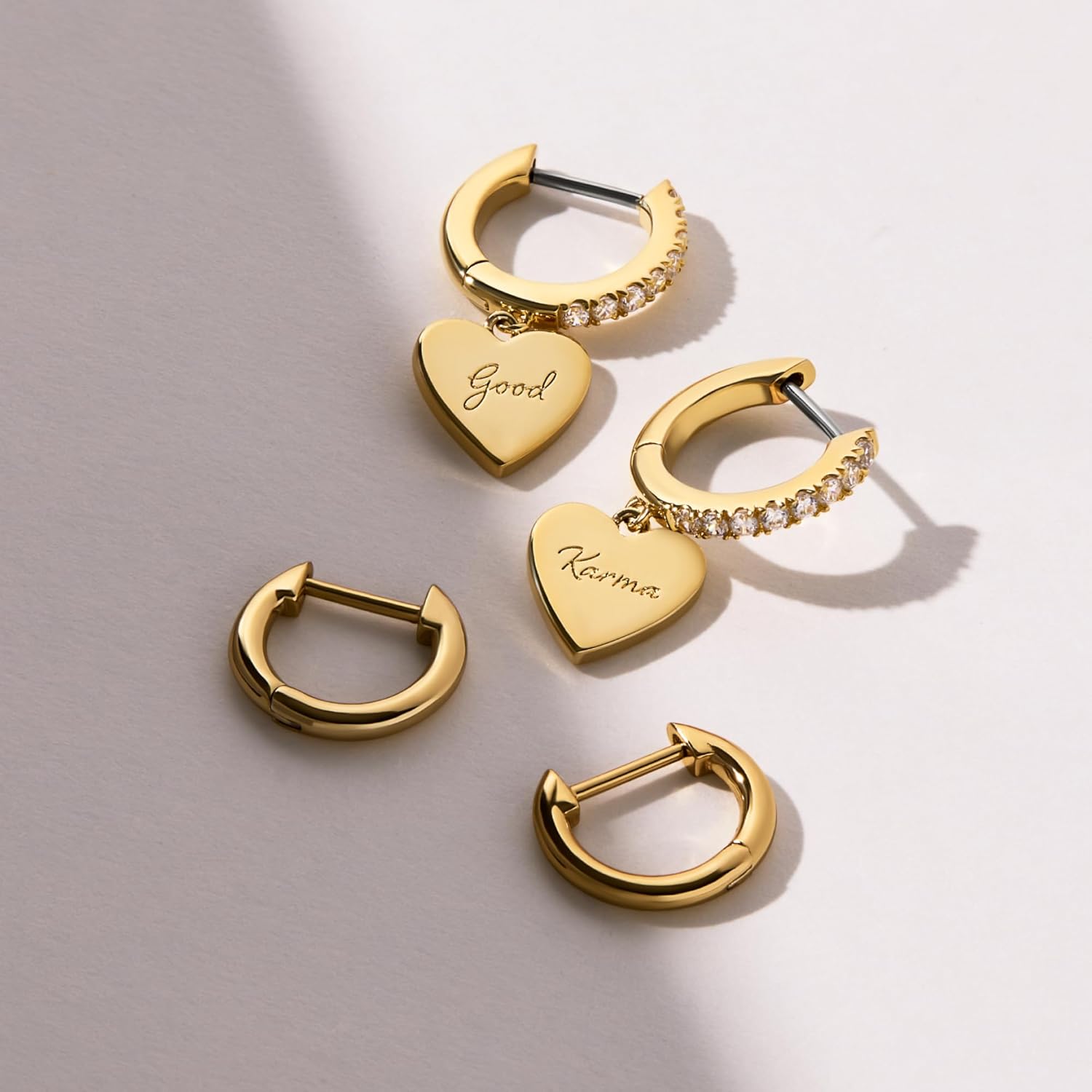 Ana Luisa Huggie Hoop Earrings - Minimal Single & Stacked Double Hoop Styles for Women - 14K Gold Plated, Silver Rhodium & Two-Tone - Hypoallergenic, Water-Resistant, Tarnish-Free - Image 7