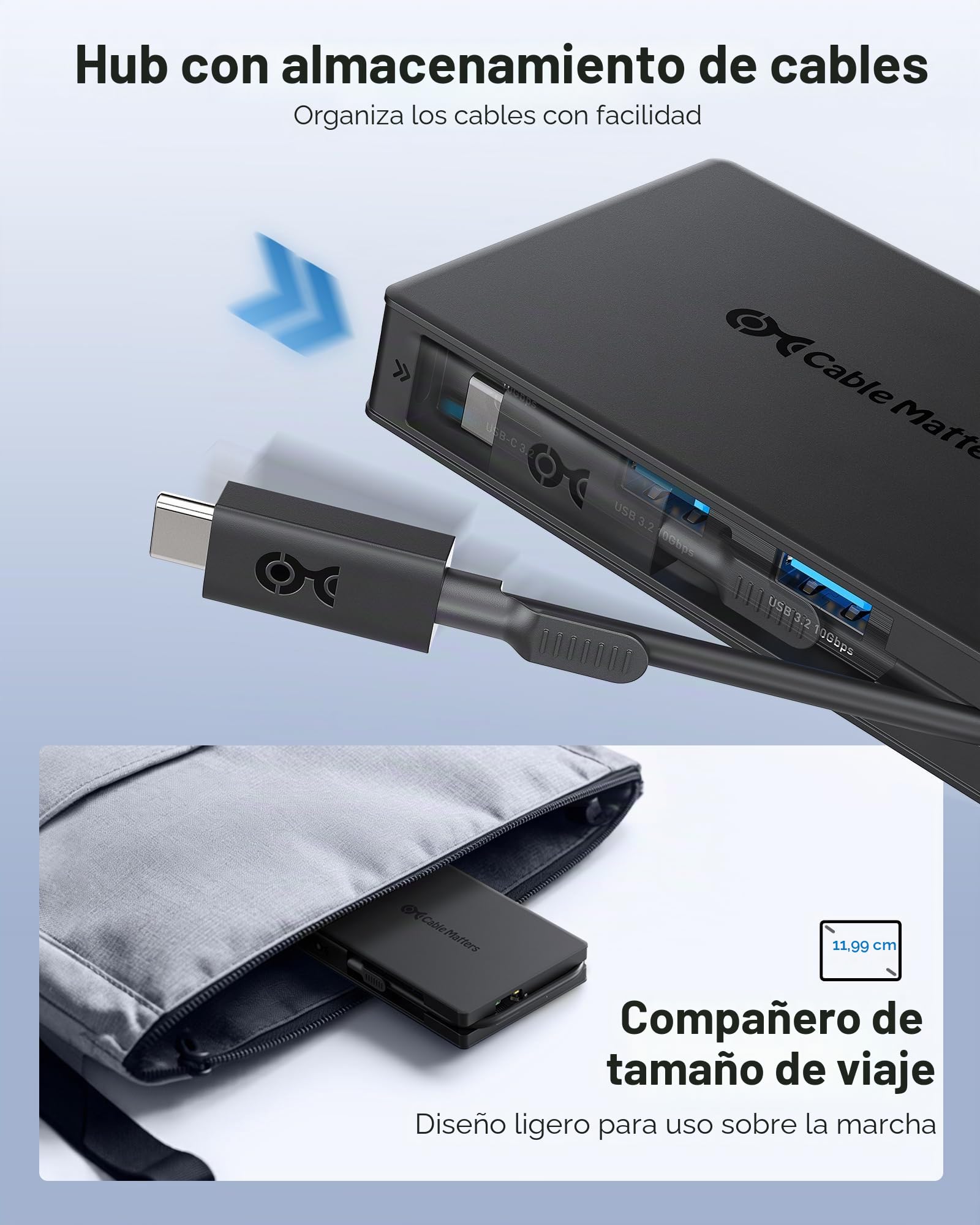Cable Matters Adaptador USB-C 8 en 1 con Doble HDMI, 4K@60Hz | PD 140 W, Ethernet Gigabit, datos 10 Gbit/s en 3 puertos USB-C/USB-A y 1 puerto USB 2.0