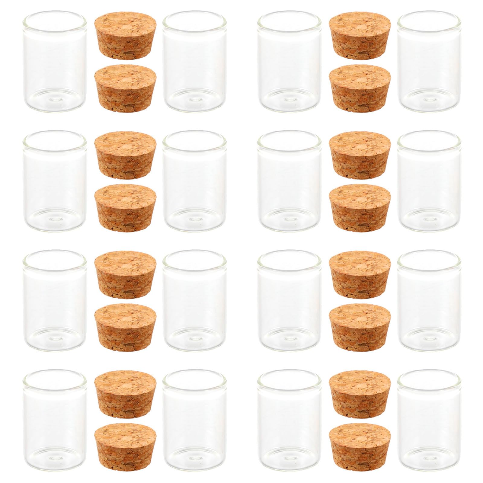 Tube en verre 15ml pour stocker les petites perles et les huiles essentielles sans fuite, 48 pcs