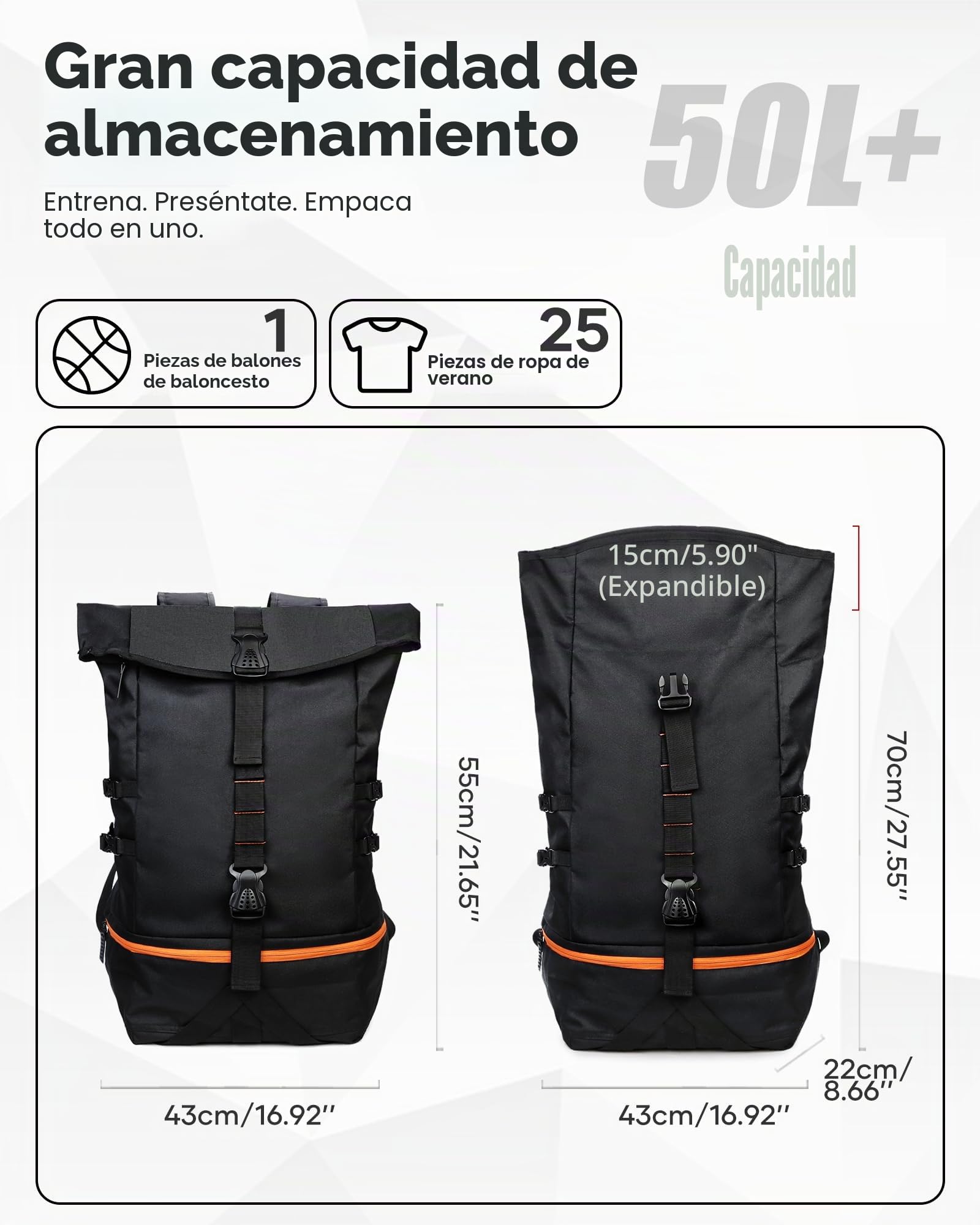 Mochila de Pickleball con Compartimento para Zapatos y Pelota, Bolsa de Pádel, Mochila de Tenis, Mochila Deportiva Impermeable para Hombres y Mujeres, Rucksack para Baloncesto, Voleibol, Fútbol