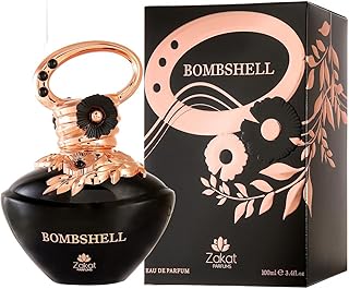 Bombshell by Zakat Eau De Parfum, Black and Rose Gold, 3.4 fl oz