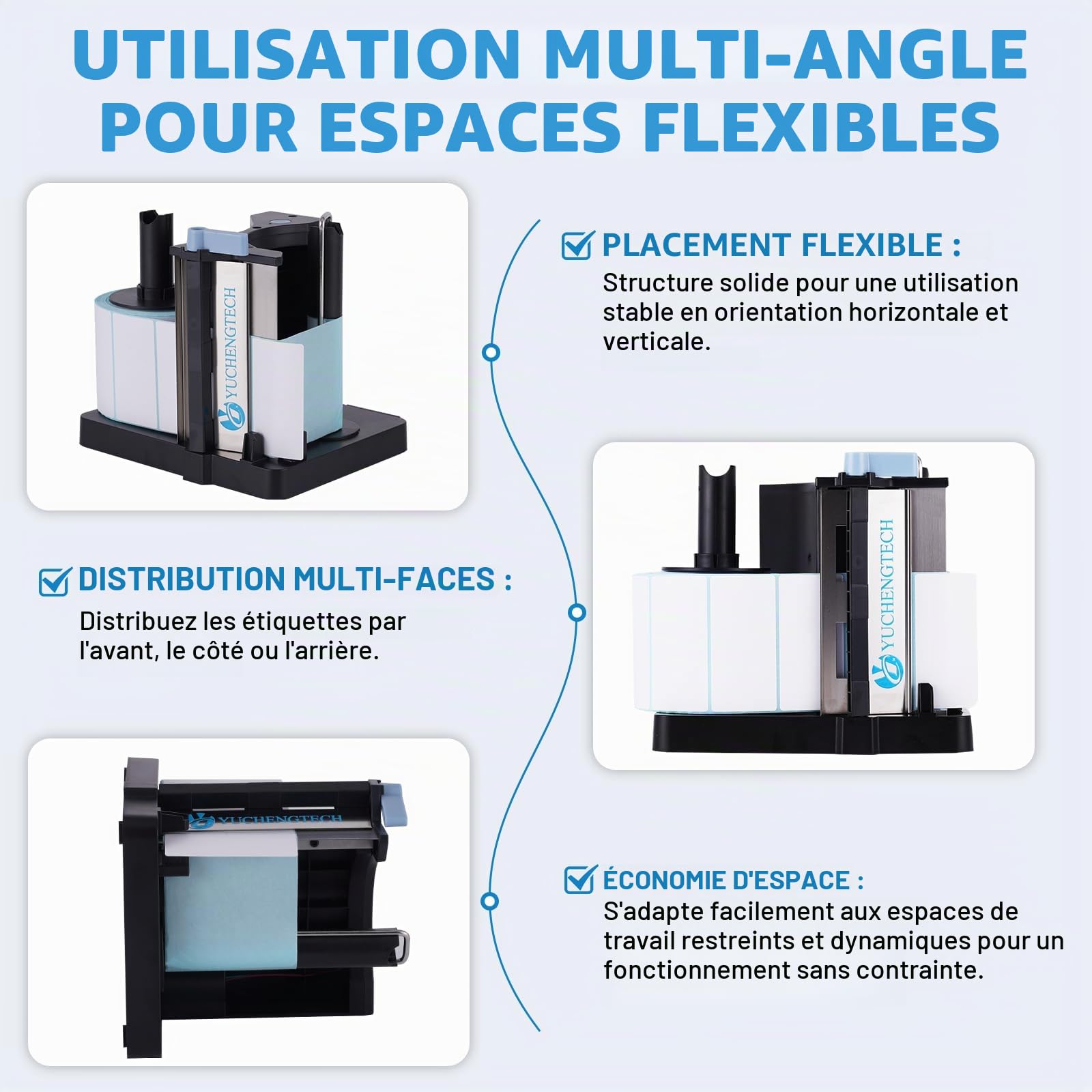 YUCHENGTECH Distributeur D'étiquettes Automatique 3 Vitesses Réglable | Distributeur Etiquette Autocollante Largeur 20-130mm, Longueur 20-130 mm pour Étiquettes Autocollantes/Pet/PVC
