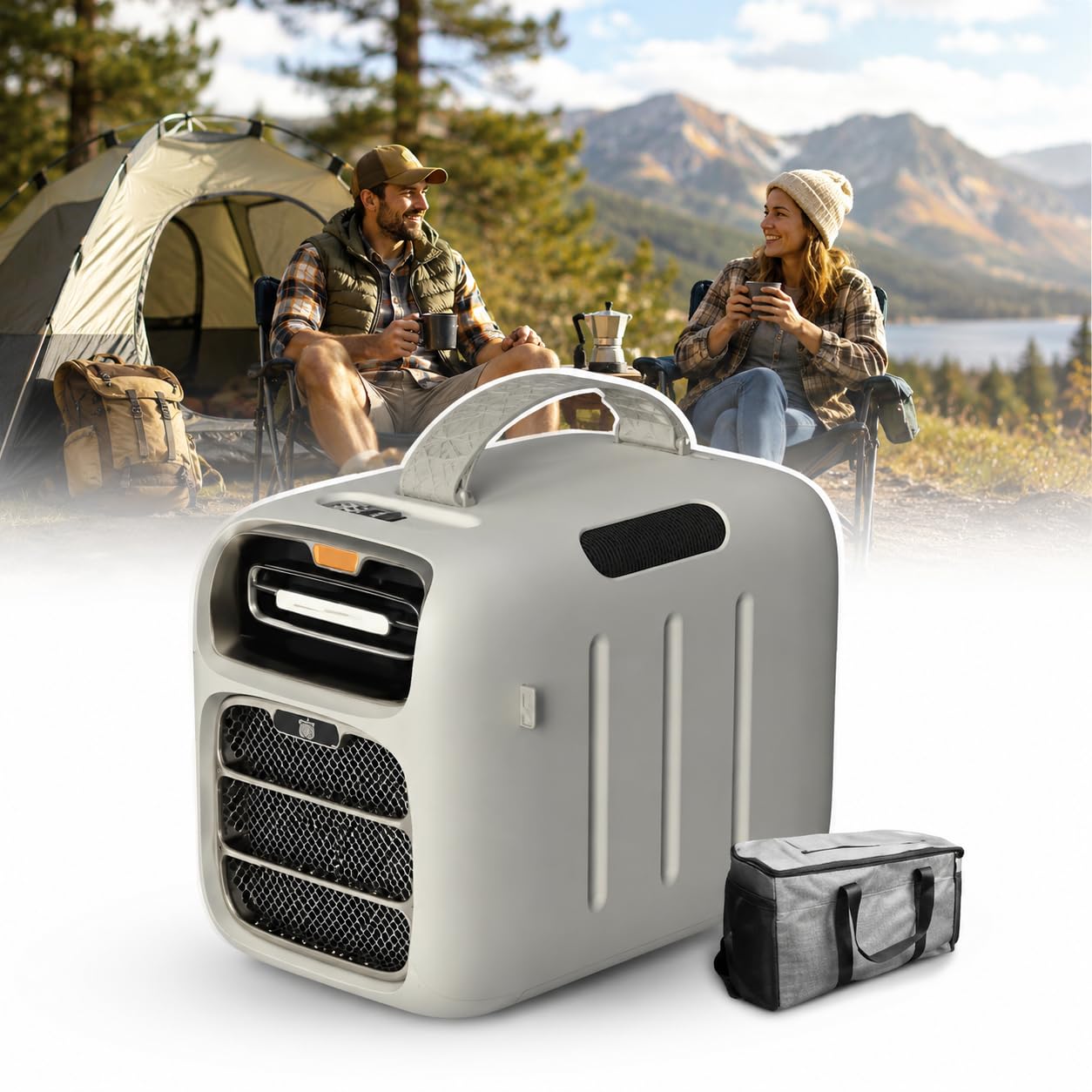 forplubossmmp Portable Camping Air Conditioner,4700 BTU Tent Ac Unit With Cooling & Heating, 16-32°C Temperature Control, Remote Control, For Tent, Rv, Truck, Van, Outdoor Camping Cold