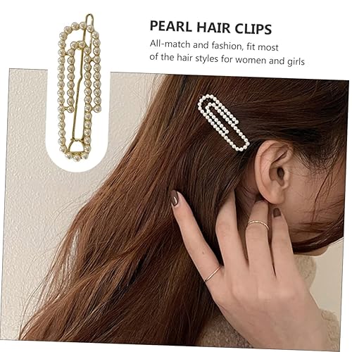 Miniatura 3 de KALLORY 2 pinzas para la cabeza estilo de peinado horquillas para el cabello pasadores de fijación de perlas para mujeres y niñas clip para
