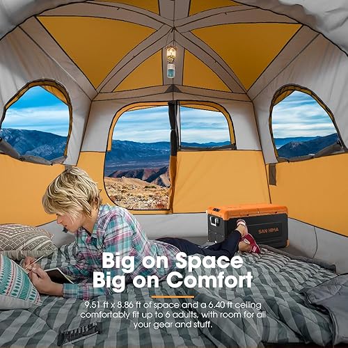 Miniatura 3 de SanHima - Tienda de campaña SUV para camping con lluvia, diseño de 2 puertas, impermeable, PU3000 mm, doble capa, para camioneta Jeep CUV modelo Y,