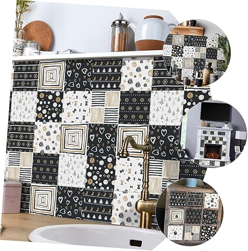 Miniatura 9 de DOITOOL 240 pcs Wall Sticker Home Goods Home Decor Retro Decor Home Decoration Housewarming Gift Removable Tile Sticker Bathroom Tile Decals