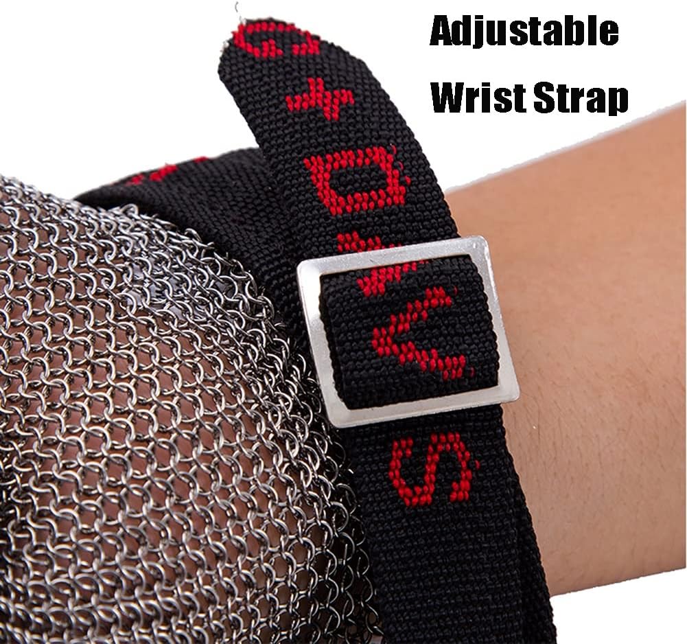 HUAHUA Metal Stainless Steel Wire Gloves Safety Cut & Stab Resistant Gloves Outdoor Gardening Work Gloves 6 Sizes (Size : 1 piece/S)