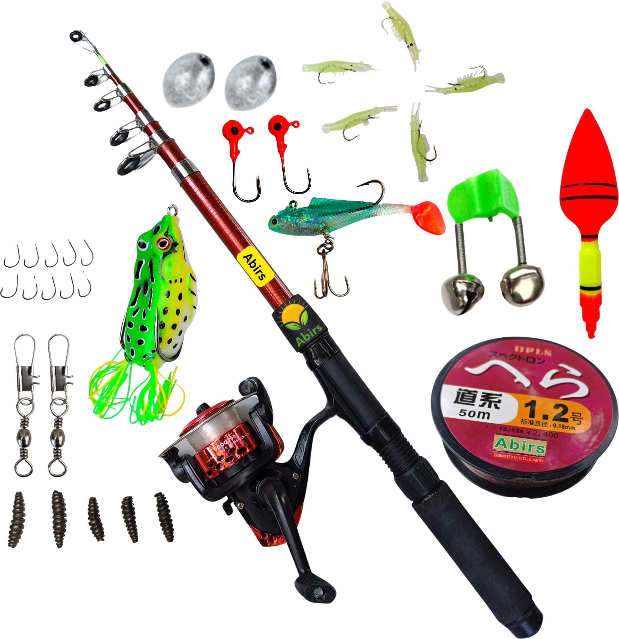 7 Feet 210cm Fishing Rod and Reel Set with Frog Lure Premium Fiberglass Rod for Anglers-image-32