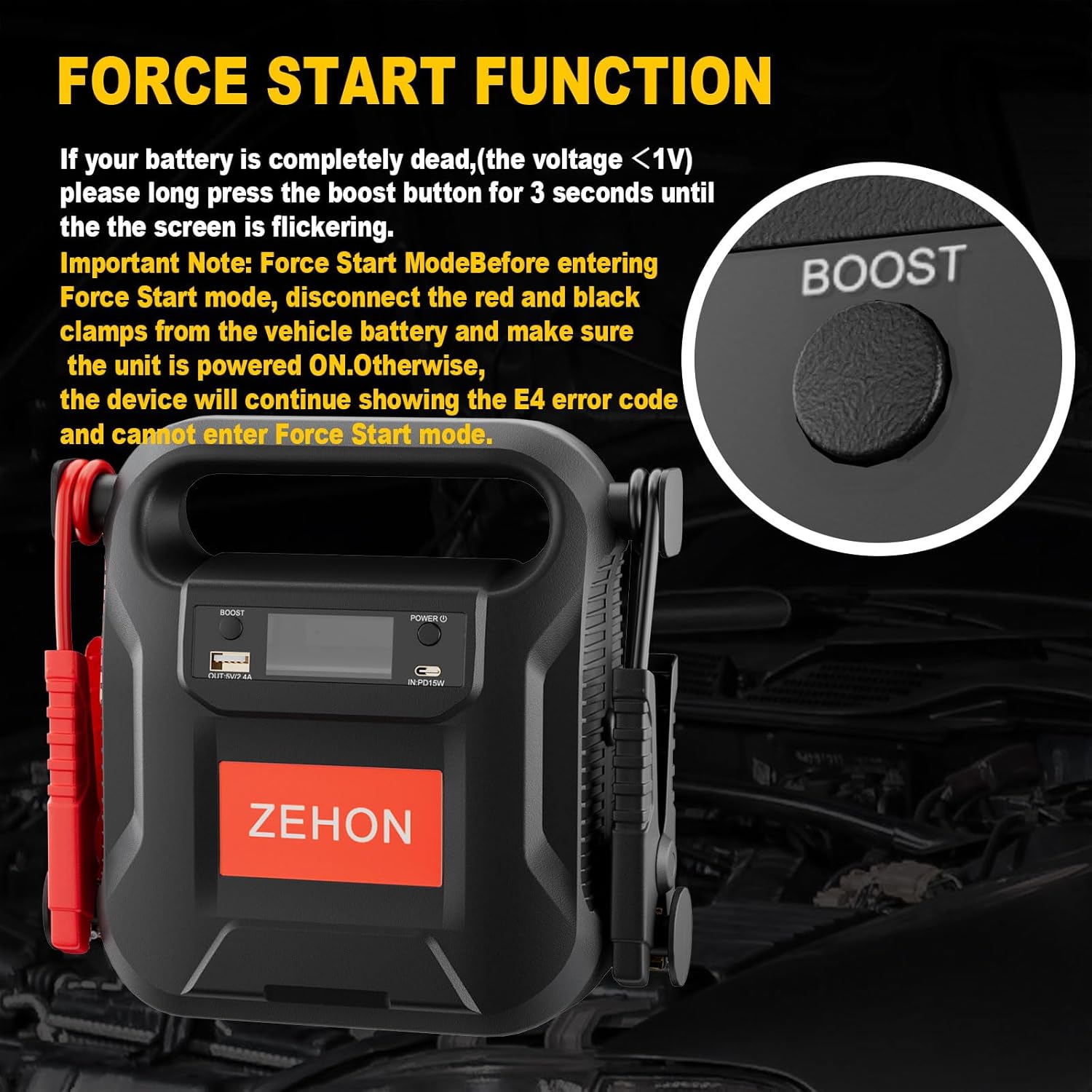 12Volt 1500A Commercial Automotive Super Fast Reverse Jump Starters for Car Dealerships,Rescue Squad,Repair Shop,Used Car Market，Private Suitable for All 12V Gasoline and Diesel Vehicles