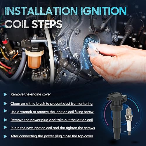 Miniatura 7 de Paquete de 6 bobinas de encendido con 6 bujías de iridio compatibles con Hyundai Azera Entourage Santa Fe Sonata Veracruz Kia Optima Sedona Sorento