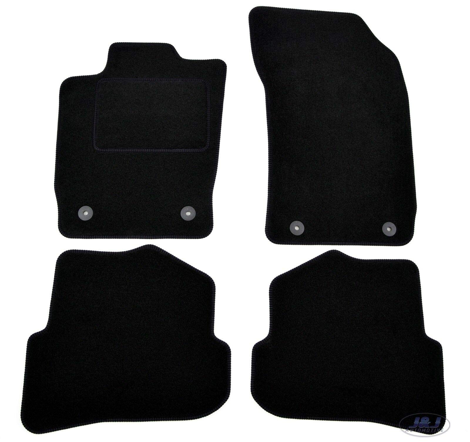 J&J AUTOMOTIVE Tapis de Sol en Velours Noir sur Mesure pour Audi A1 2010-2018, Ajustement Précis, Base Antidérapante, Zone des Pédales Renforcée
