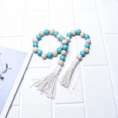 Miniatura 280 de Cuentas de madera redondas blancas de 0.394 in, 300 cuentas sueltas pintadas con espaciadores suaves para manualidades, collares y pulseras