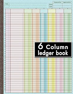 6 Column Ledger Book: Colorful 6 Column Accounting Ledger Book for Small Businesses | Columnar Pad Notebook for Bookkeeping | Six Columns Analysis Account Book | 8.5x11 Inches, 80 Pages