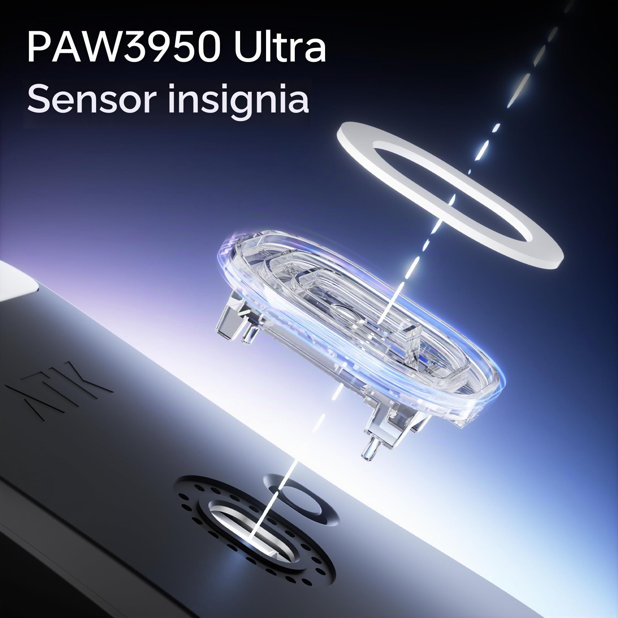 ATK Blazing Sky - Ratón inalámbrico para juegos F1 V2, 39 g, sensor ultra PAW3950, MCU, interruptores ópticos, 8K dual, modo dual 2.4G/cableado, batería de 250H (Ultimate, negro)