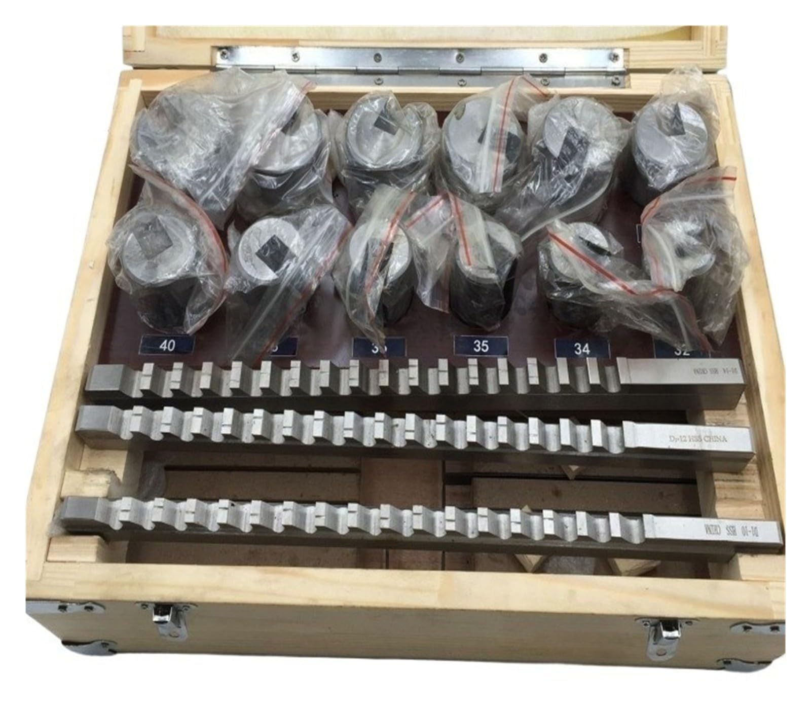 Juego de herramientas for brochas de chavetero, 21 Uds., brochas de 10mm, 12mm, 14mm, 32-50 cuñas de bujes