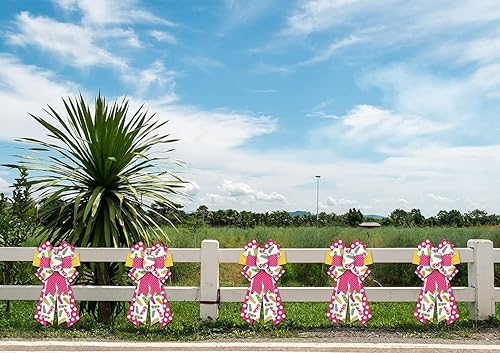 Miniatura 6 de ALIBBON Lazos grandes para coronas, lazos de corona de verano, lazos rojos y amarillos, lazos circulares de puntos para manualidades, decoración de