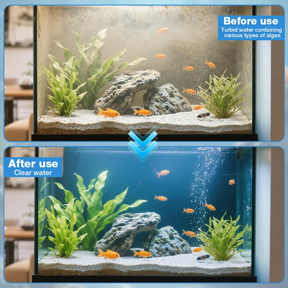 Aspirateur Aquarium, 1.7m Nettoyage Aquarium, Pompe Nettoyage Aquarium avec Règulation du Débit pour Vidange Complète, Siphon A-quarium pour Nettoyage, changements et Nettoyage du Sable (Gris)