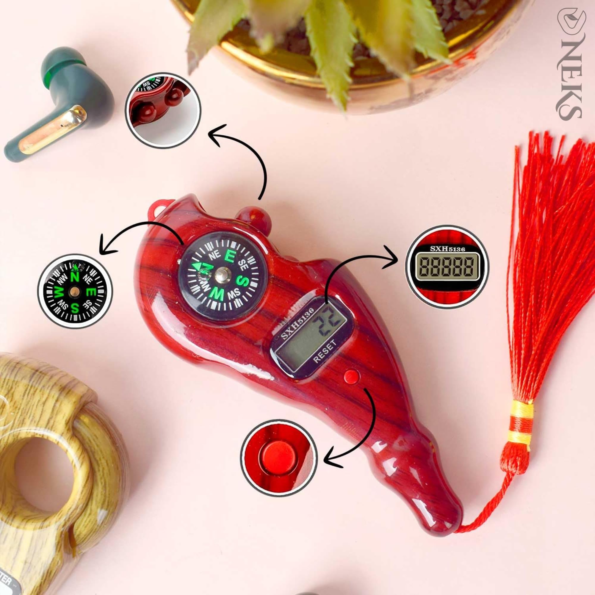 D NEKS® Prayer Beads Finger Counter for Pooja Meditation Prayer Japa Puja Mala Plastic Bead Portable Rotating Digital Counter (Multi Color) 1