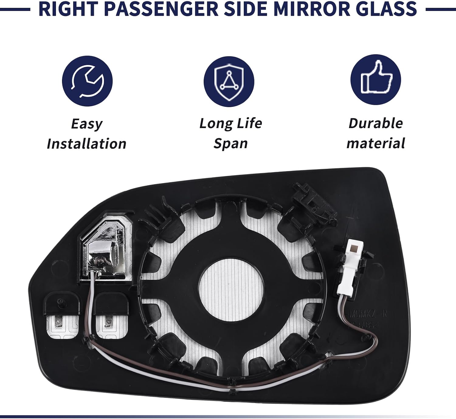 Right Passenger Side Mirror Glass w/Heated & Blind Spot Compatible with Lincoln MKZ 2013 2014 2015 2016 2017 2018 2019 2020