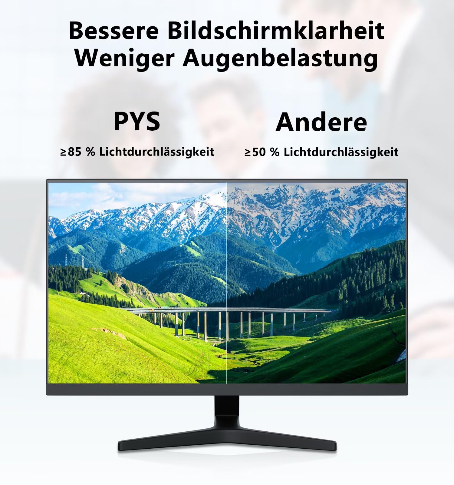 PYS 23,6 pollici Schermo Filtro Privacy per Monitor di Computer 16:9 Rapporto di Aspetto, Anti Luce Blu Anti-riflesso Rimovibile 23,6" Privacy Schermo Filtro Protettore Filtro