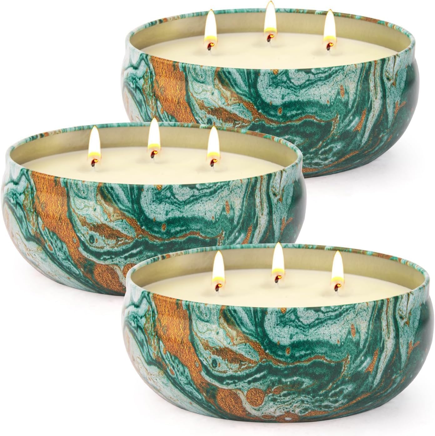 Velas citronela para Exteriores, 3 x 15oz con Aceite de citronela y Cera de Soja Natural, Cada Vela y Tiempo de combustión 90-100 Horas，para jardín pícnic Fiesta Barbacoa Interior y Camping