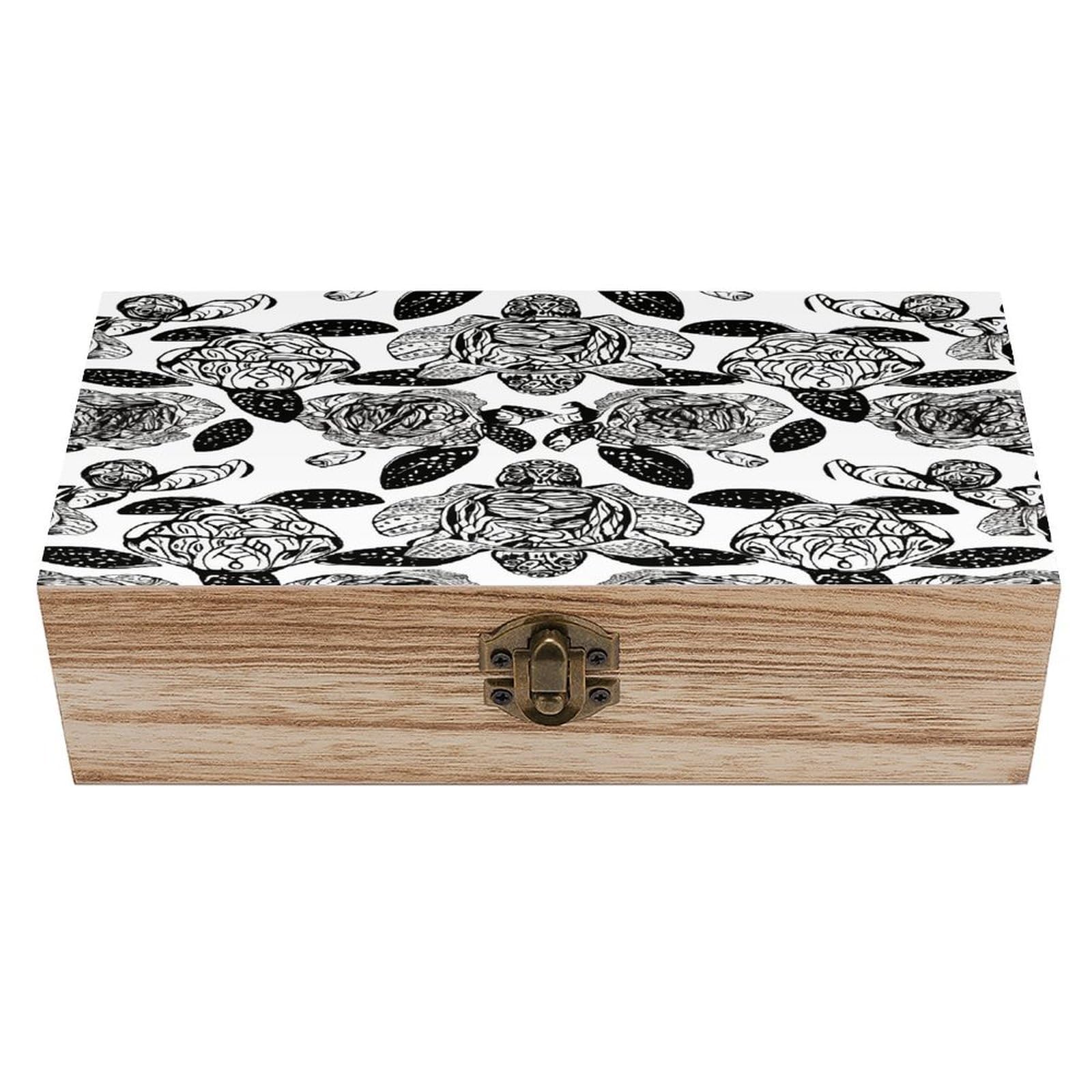 VstaDank Animals Sea Turtles Wooden Storage Box Wooden Keepsake Box with A Hinged Lid Fashion Memory Treasure Boxes Decorative Jewelry Case for Crafts Photo Home Decor Wood Gift Box