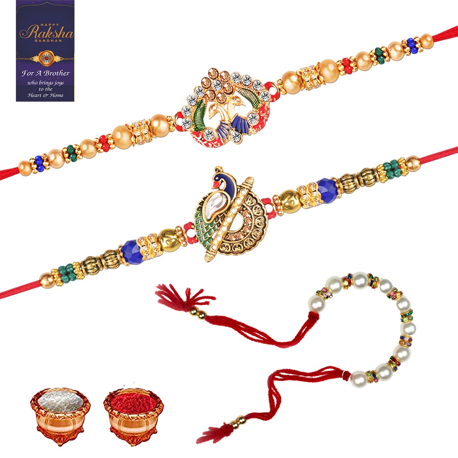 De Marquis Bhaiya Bhabhi Rakhi Gift Set | Rakhi For Brother | Roli Chawal | Greeting Card | Rakshabandhan | Couple Rakhi | Bhaiya Bhabhi Rakhi | Rakhi Combo Set | 2 Rakhi + 1 Lumba Rakhi (B0DB2R1W2S) Amazon Price History, Amazon Price Tracker