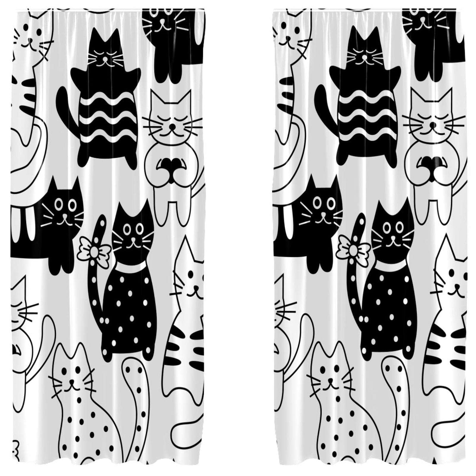 Rideaux occultants chat contre la lumière du jour, solution microfibre pour sommeil réparateur