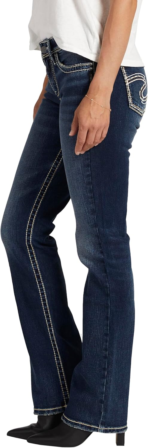Silver Jeans Co. Women’s Suki Mid Rise Curvy Fit Slim Bootcut Jeans
