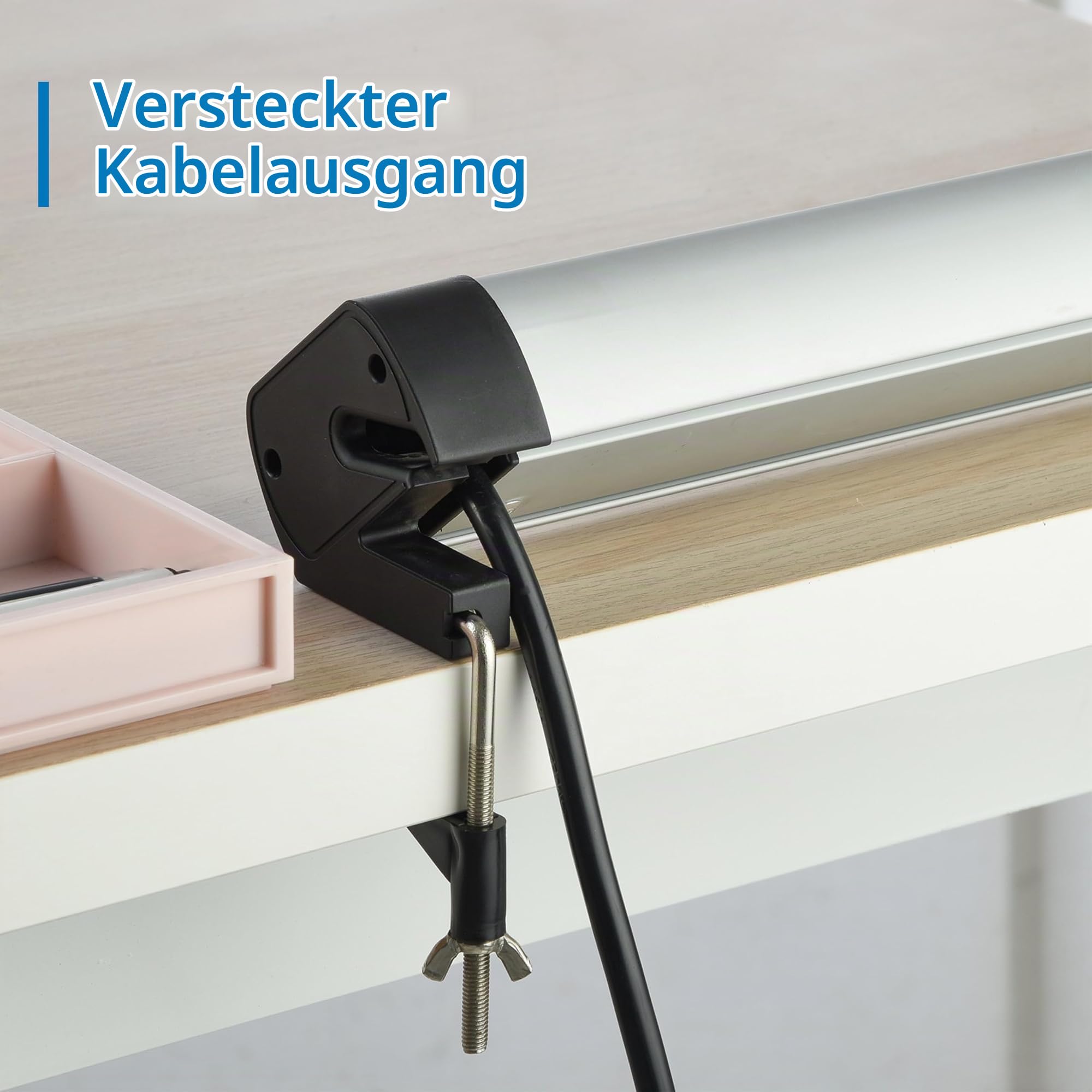 Electraline 62581 Steckdosenleiste Alu für den Schreibtisch 3-Fach + 3 USB (2 USB A 3.0A QC + 1 USB C PD20W) Kabel 2 m, Überspannungsschut, Mehrfachsteckdose/Tischsteckdose Steckerleiste