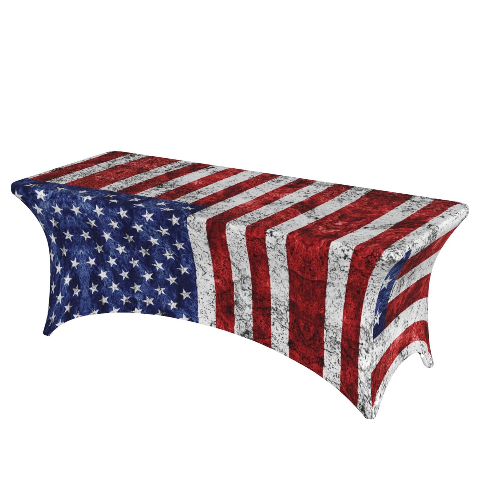 ERCgad American Flag Independence Fourth Of July Print Rectangular Tablecloth Dining Banquet Party Events Home Celebration Table Cover