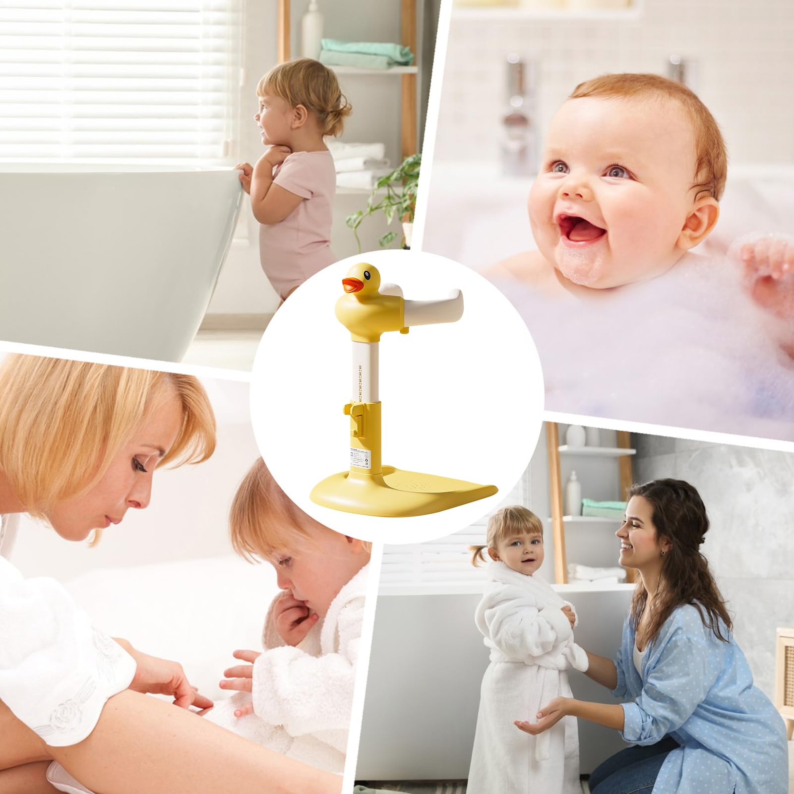 Soporte De Pie Para Baño De Bebé - Ducha de Pie para Bebés - Soporte de | Baño Portátil Antideslizante con Altura Ajustable para Bebés de 6 a 24 Meses