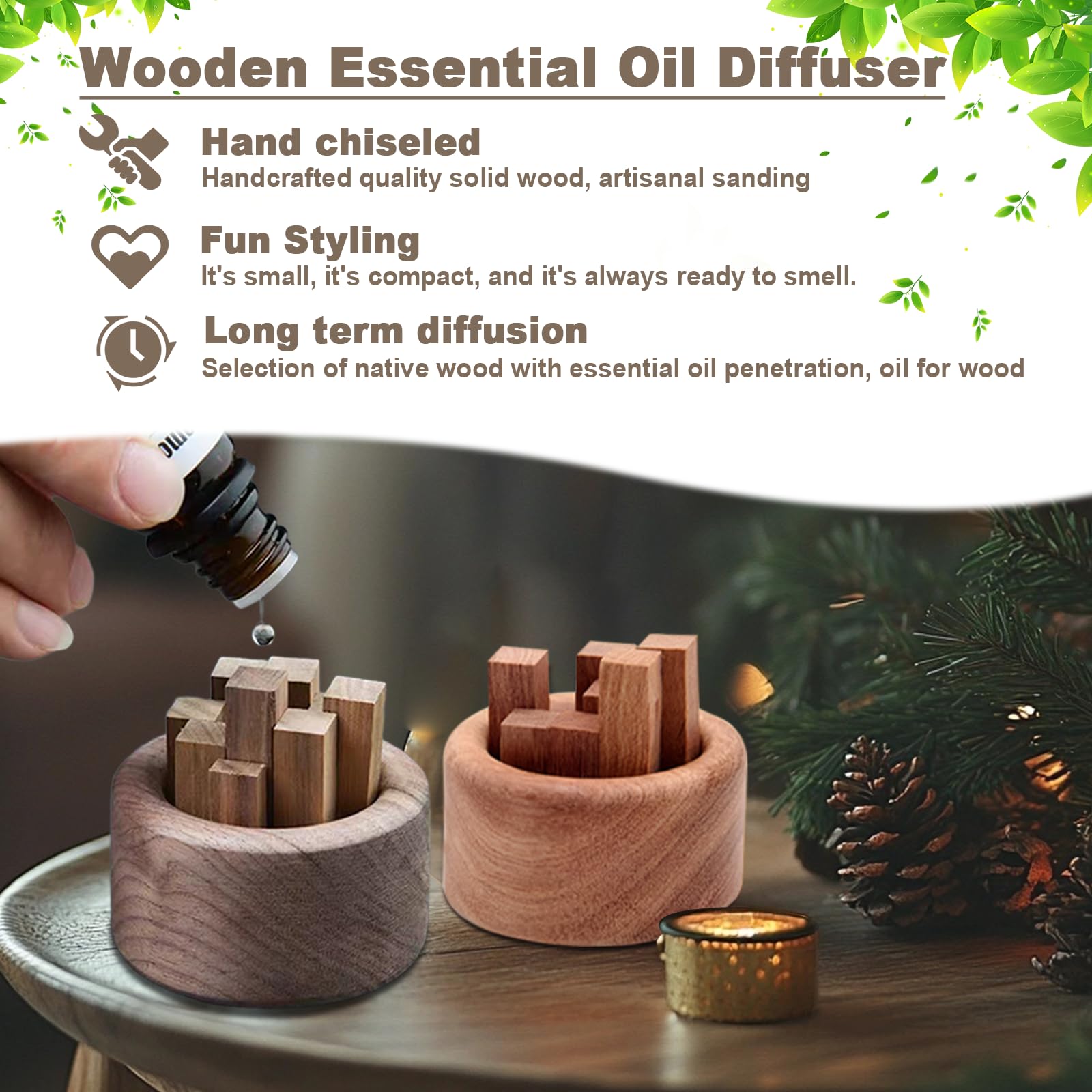 Diffusore di oli essenziali in legno