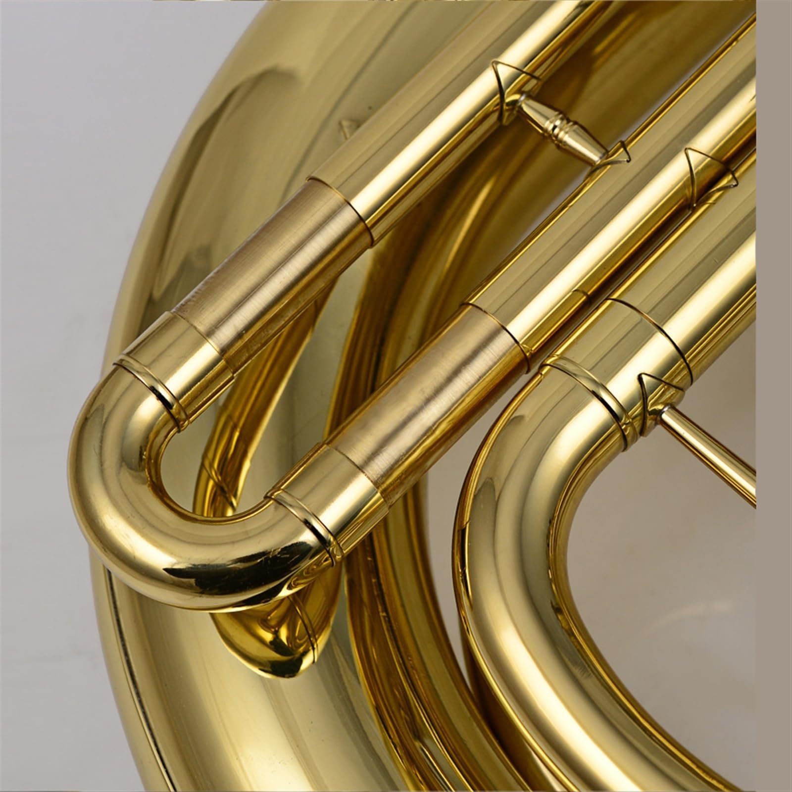 Messing Lackiertes, Goldfarbenes Bariton-Trompetenblasinstrument Mit 4 Flachen Klappen, Mundstück Und Zubehör Euphonium für Anfänger