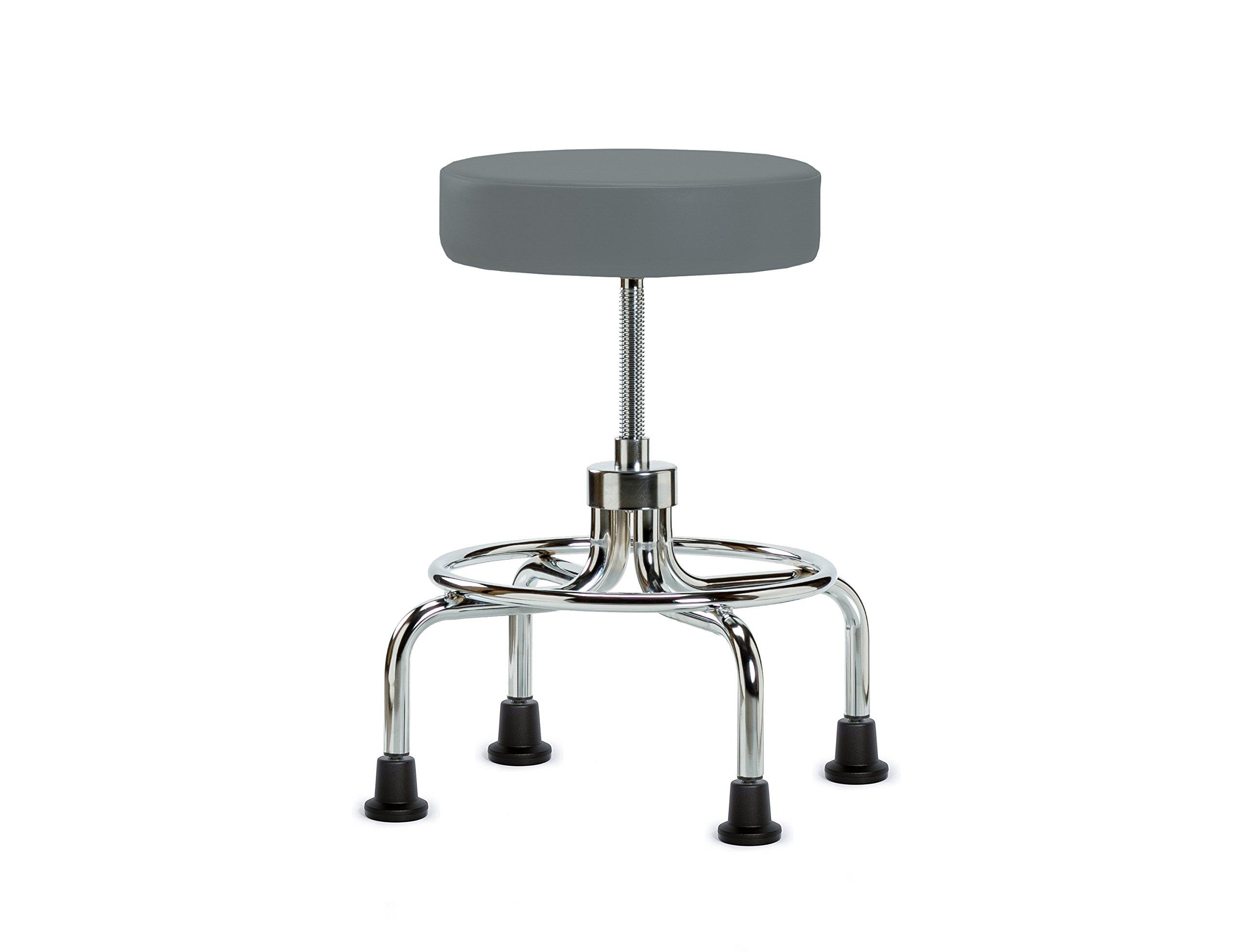 Perch Retro Exam Stool, Glides, 20.5-25.5", Cinder