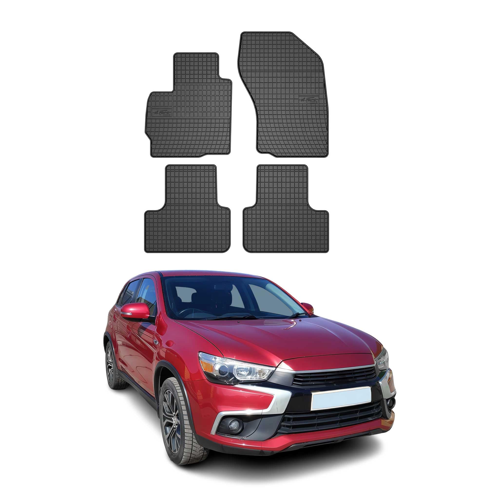 OMAC Fußmatten für Mitsubishi ASX 2010-2023 Gummi 4tlg Schwarz