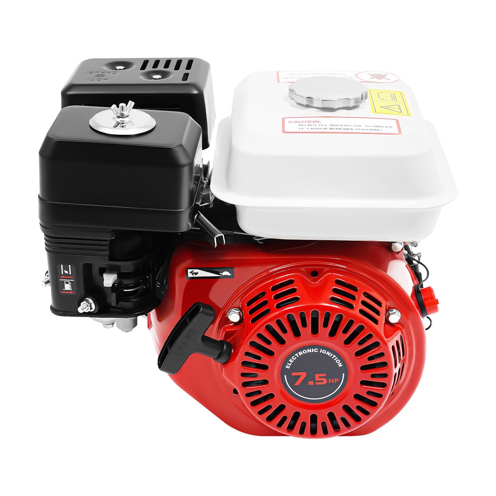 Motor 4 Tiempos 212cc 7.5HP 3600rpm, Motor Gasolina para motoazada, hormigonera, motocultor pequeño Gasolina, Arranque Manual, protección por Falta de Aceite, refrigeración por Aire